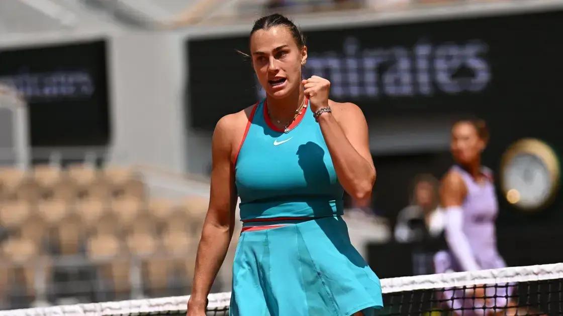 Sabalenka avança às semifinais em Roland Garros 2025